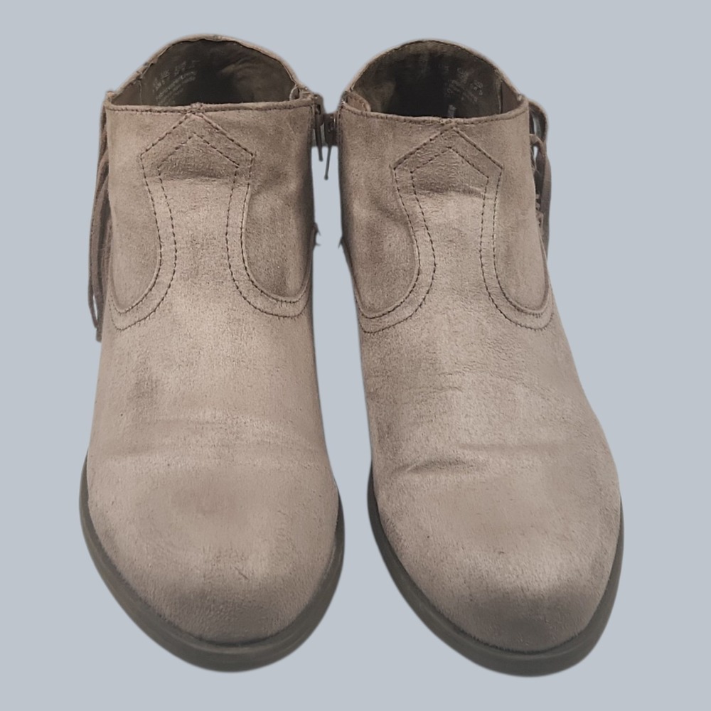Carlos by Carlos Santana Loretta Women"s 7.5M Taupe Suede Western Ankle Booties - Picture 4 of 6
